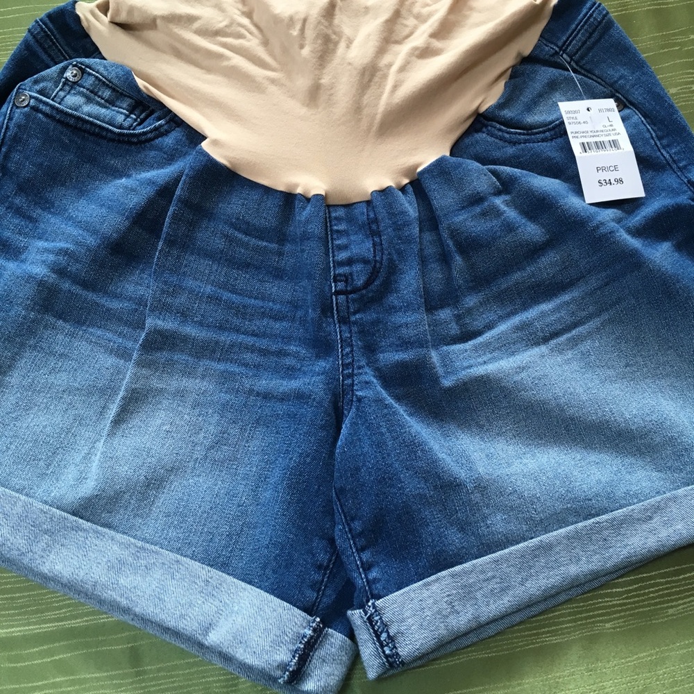 Indigo Blue premium denim maternity jeans shorts